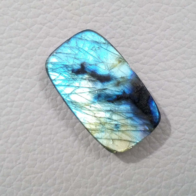 Spectrolite Labradorite Cabochon Cushion Shape Loose Gemstone 31x18x7.50 mm For Making Jewelry