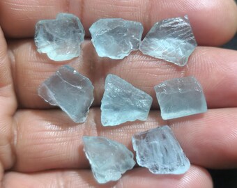 Juego de 8 piezas de aguamarina en bruto: Materiales para la fabricación de joyas (12-15 mm)