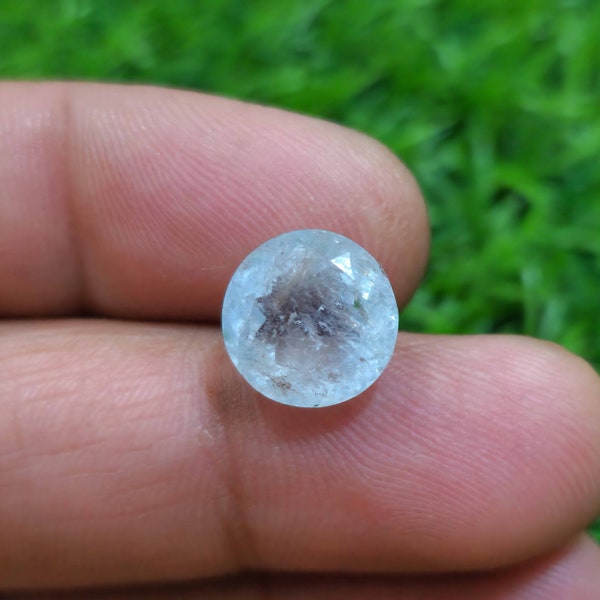 Top Quality Blue Aquamarine Faceted Round Cut Shape 6.75 Crt 12x12x8 mm, Loose Gemstone For Jewelry Making