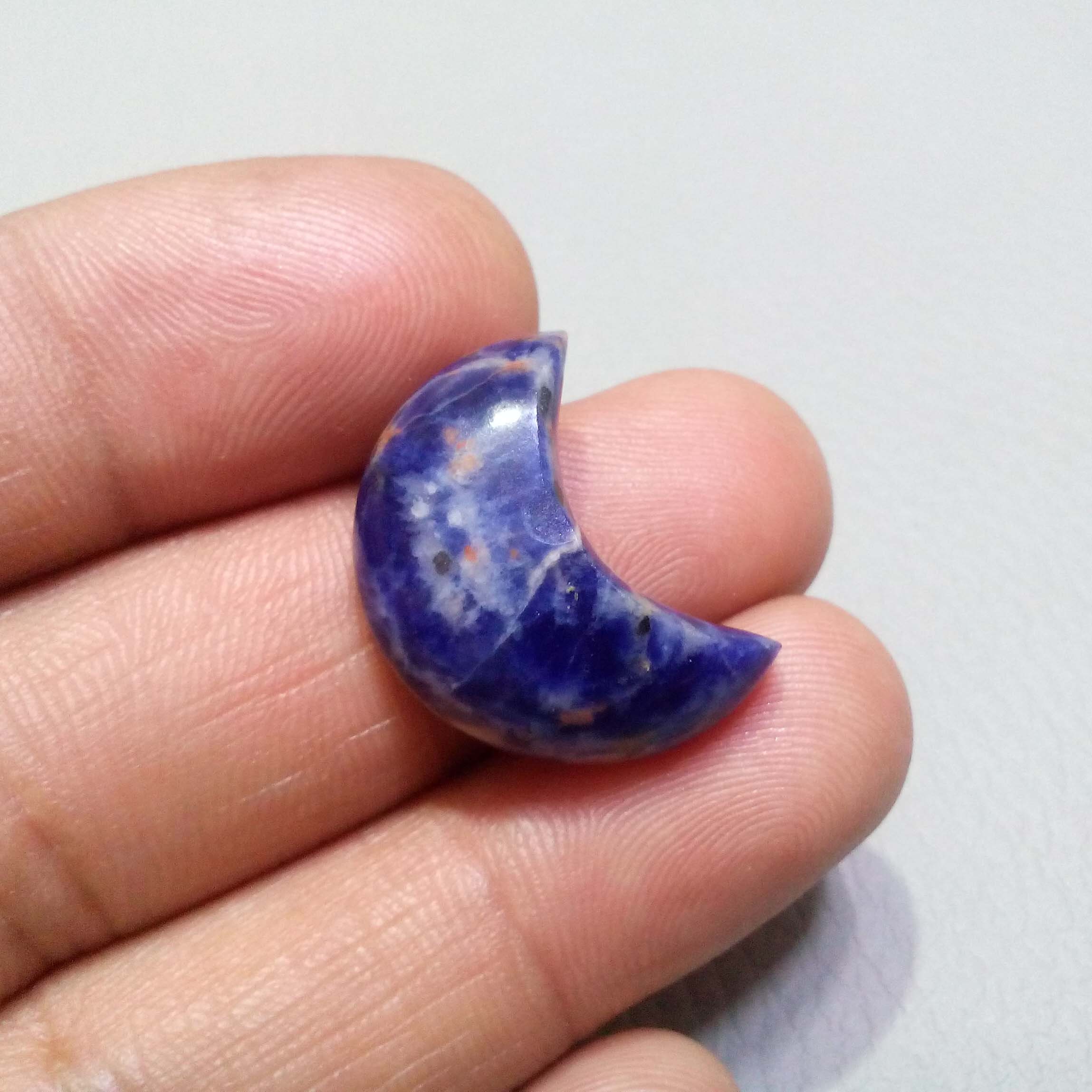 Blue Sodalite Jasper Moon Gemstone30x15x8mm Moon ShapeJasper Etsy