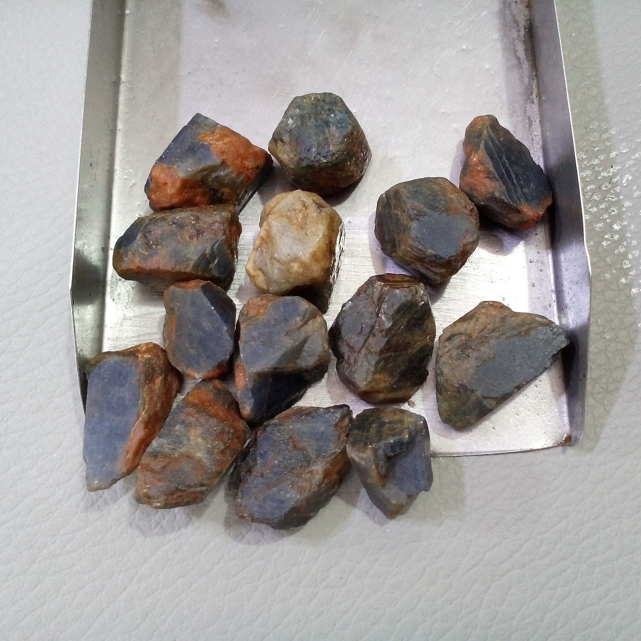 10 Raw Blue Sapphire Gemstones: Untreated Rough Crystals (15-20 MM)