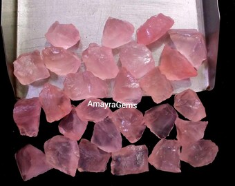 10 AAA Raw Rose Quartz Gemstones: 8-10mm Rough Crystals