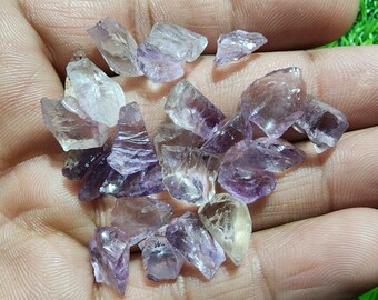 23 Piece Lot: Pink Amethyst Raw Crystals, 9-14mm Gemstone
