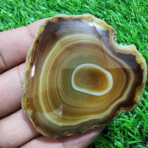 Large 190 Ct Solar Slice Agate Geode Slab – Banded Agate Druzy, Crystal Gem