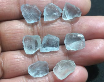 Juego de 8 piezas de aguamarina azul cielo en bruto: ideal para la fabricación de joyas (12-13 mm).