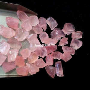 10 Stück roher Rosenquarz, Größe 10-12 MM natürlicher Rosenquarz Edelstein rau, loser Rosenquarz rau, Heilkristall rauer natürlicher Schüttstein