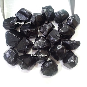 10 Pieces Raw Black Spinal 18-22 MM,Natural Black Spinal Raw Gemstone,Black Raw Spinal,Spinal Rough Loose Gemstone Raw Making Jewelry