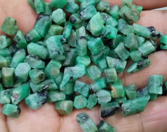 15 AAA Quality Green Emerald Roughs: 9-11 MM Loose Gemstone