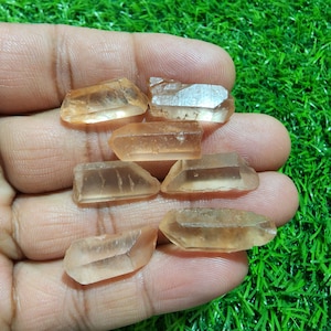 Clear Pink Quartz Crystal Points: Raw Gemstone Pencils for Jewelry Making