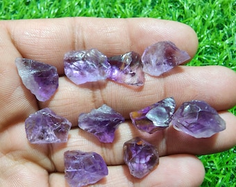 10 Piece Pink Amethyst Raw Crystal: Rough Gemstone (12-16 mm)