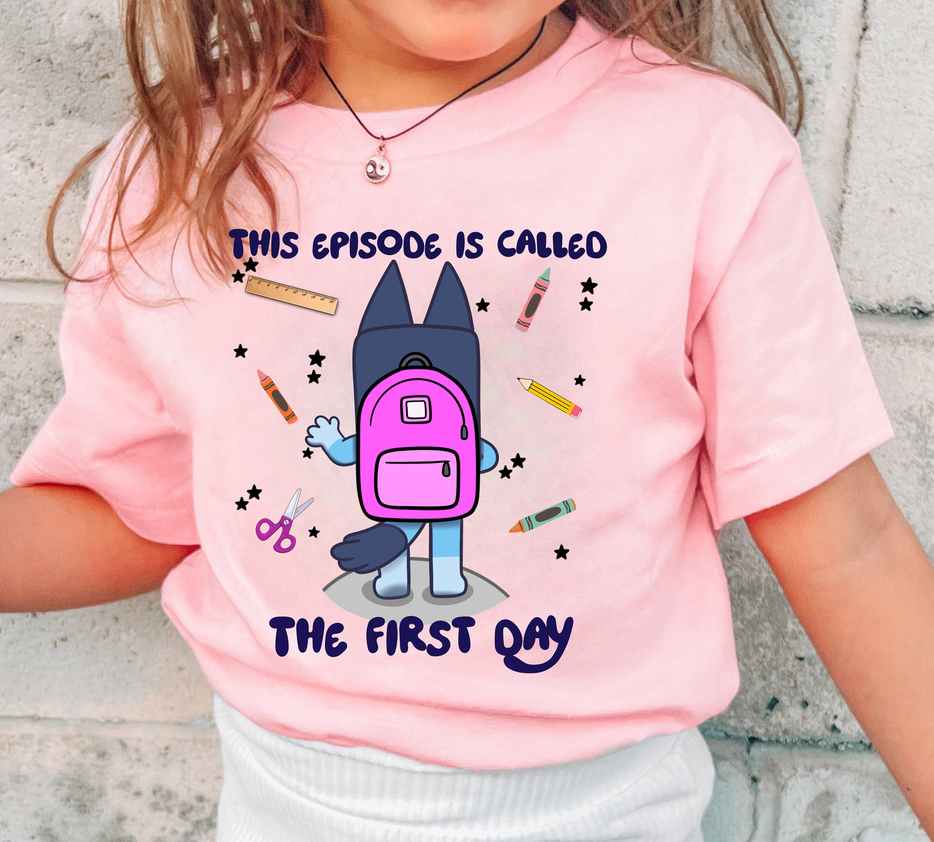 Back to School Blue Dog Toddler Youth Tee || First Day of School Shirt || Kindergarten Pre-K Preschool || Adorable Cute Tee