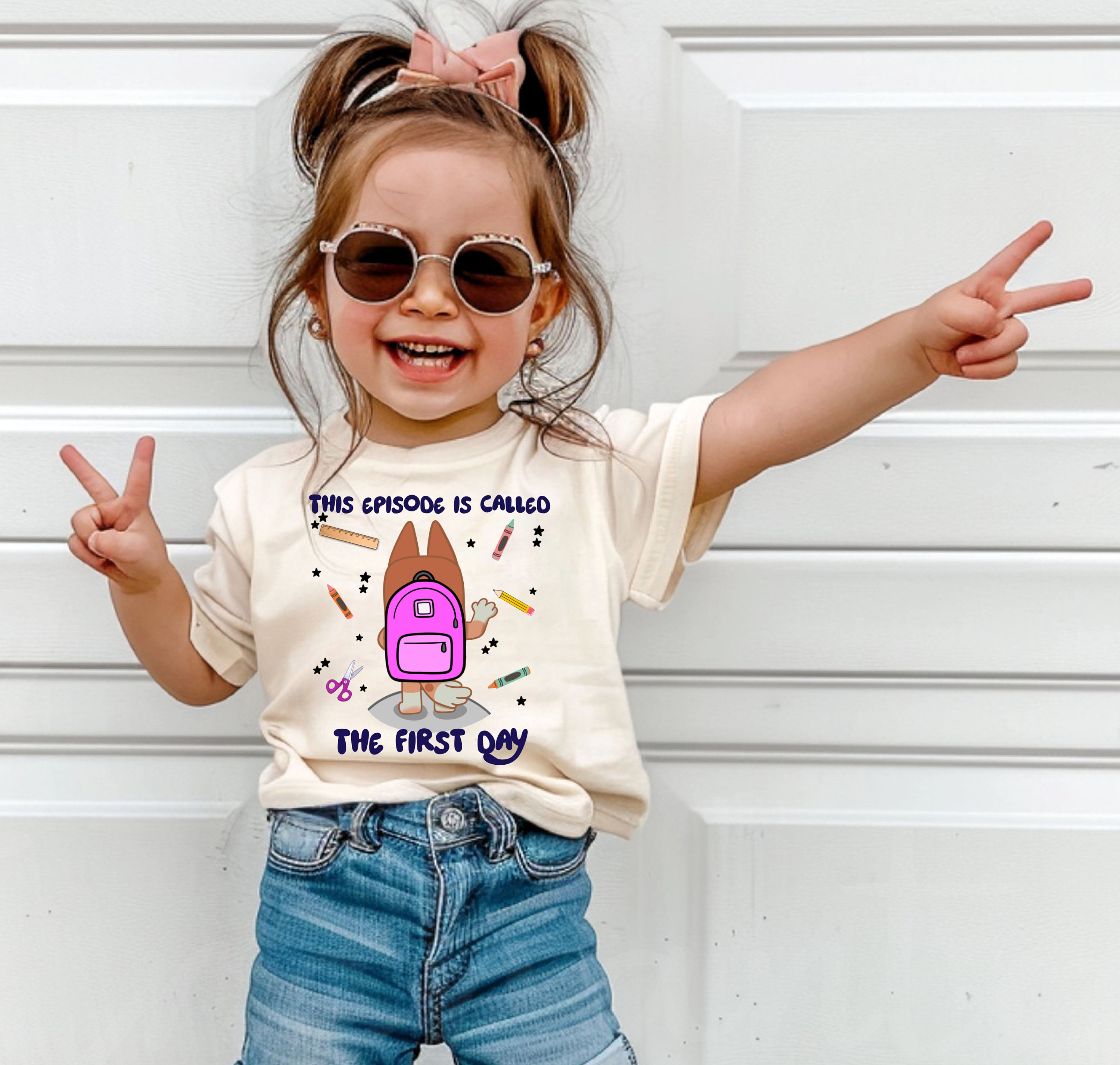 Back to School Blue Dog Toddler Youth Tee || First Day of School Shirt || Kindergarten Pre-K Preschool || Adorable Cute Tee