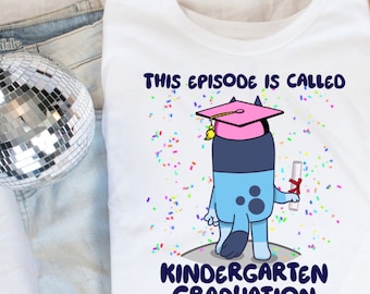 Pre-K Kindergarten Graduation Blue Dog Adults Unisex Jersey Short Sleeve Tee || Adorable Tee || Graduation