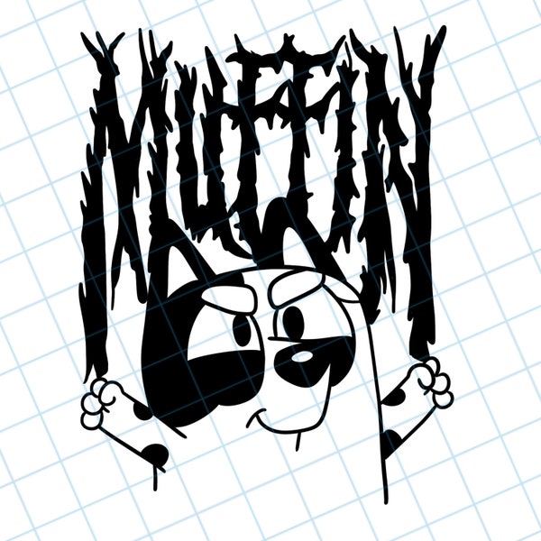 Muffin Metall Blauer Hund SVG || PNG || Digitaler Download