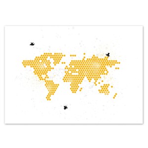 Bienen Welt Postkarte | Karte mit Illustration | Street Art / Urban Art Stil | Hochwertige, matte Grußkarte | Klimawandel / Friday 4 Future