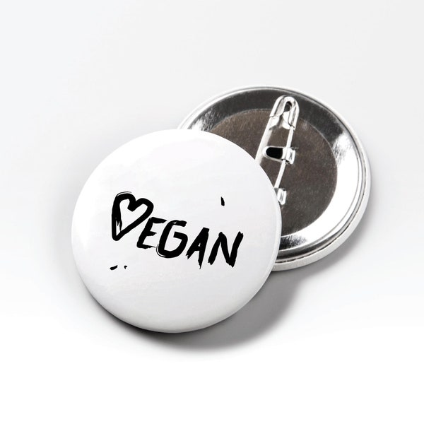 Vegan Button | Scribble Veganismus Pin mit Sicherheitsnadel | Mini Geschenk für Veganer, Vegetarier und Tierliebhaber | Massentierhaltung