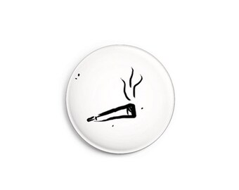 Joint Button | Drawn stoner pin with safety pin for all marijuana fans | Mini gift for parties and bachelorette parties