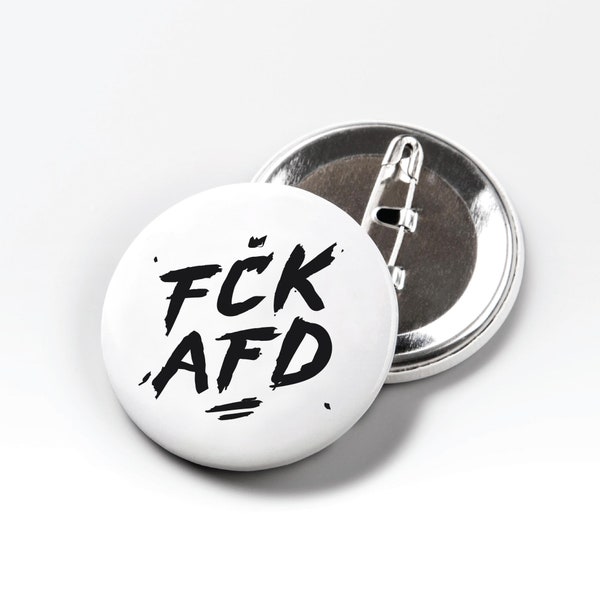 FCK AFD 2 Button | Drawn anti racism pin with needle | Mini gift for demonstrators, punks and leftists | Fuck Nazis