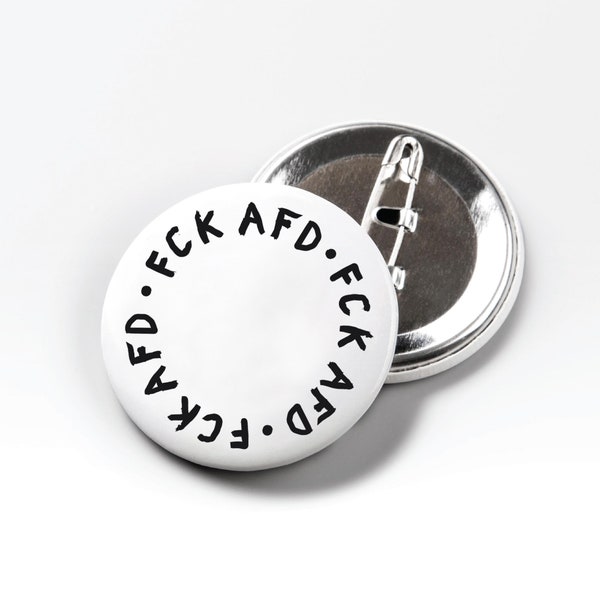 FCK AFD 3 Button | Drawn anti racism pin with needle | Mini gift for demonstrators, punks and leftists | Fuck Nazis