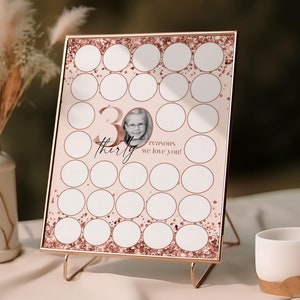 30 Reasons Why We Love You Printable, Pink and Rose Gold 30th Birthday Sign, 30th Birthday Signature Board, Pink 30 Reasons We Love You