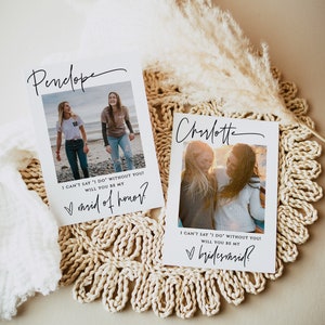 Will You Be My Bridesmaid Card, Photo Bridesmaid Card Template, Maid Of Honor Proposal Card, Bridal Proposal, Editable Template, Box Card