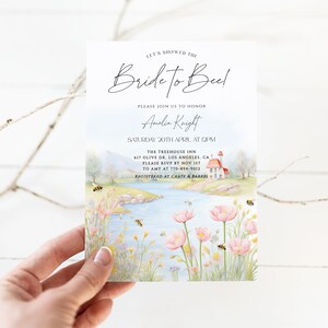 Bride to Bee Bridal Shower Invitation Template, Bee Floral Bridal Shower, Bee Bridal Shower Invite, Editable  Template, Spring Bee Bridal