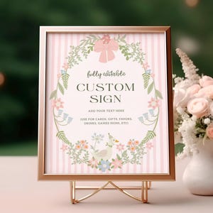 Silly Goose Custom Sign Template, Editable Custom Sign, Goose Custom Sign Printable, Pink Floral Silly Goose Welcome Sign, Canva Template