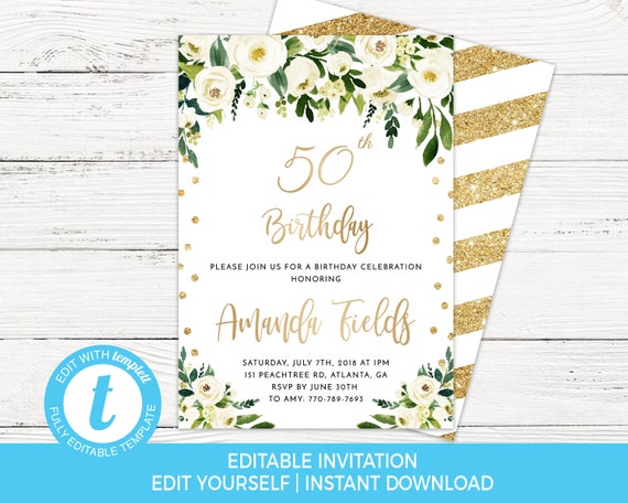 Vintage Baroque Style Wedding Invitation Card Template Elegant
