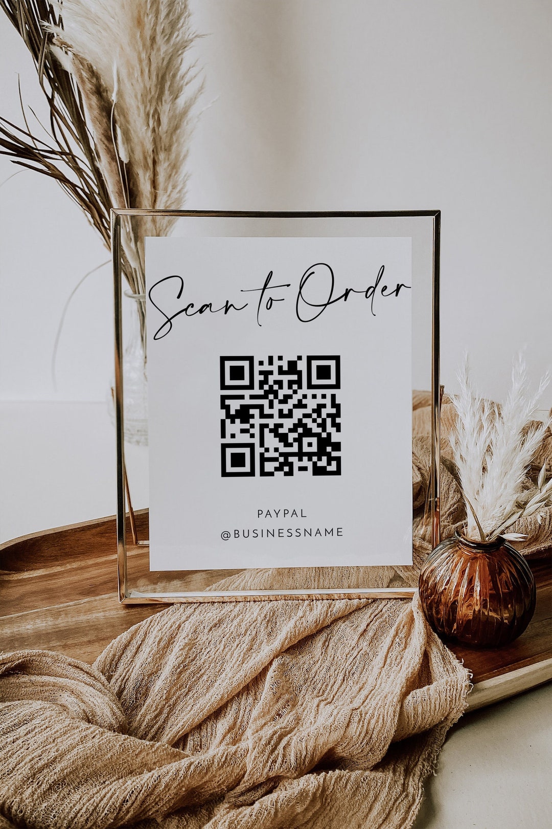 QR Code Sign Printable, Scan to Order Sign Template, QR Code Printable ...