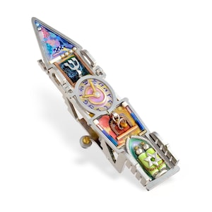 Hebrew Time Mezuzah | A Clock Face in Sacred Letters, Measuring Moments That Matter