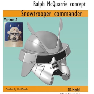 ラルフ・マッカリーのスノートルーパー司令官ヘルメット「コンセプトA」が3Dプリントに提出
