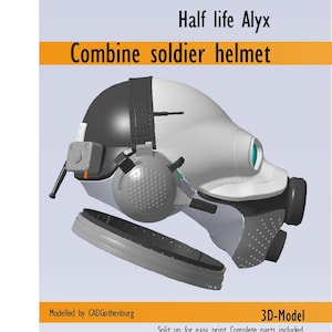Half life:Alyx Combine soldier 3D-print files. Including template for textile part and light up LED-lenses.