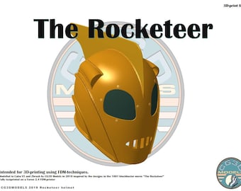 Rocketeer 3D printable helmet, including plaster molds for lens thermoforming bucks