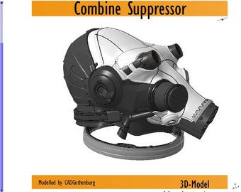 Half life:Alyx Combine Suppressor 3D-print files. Including template for textile part.