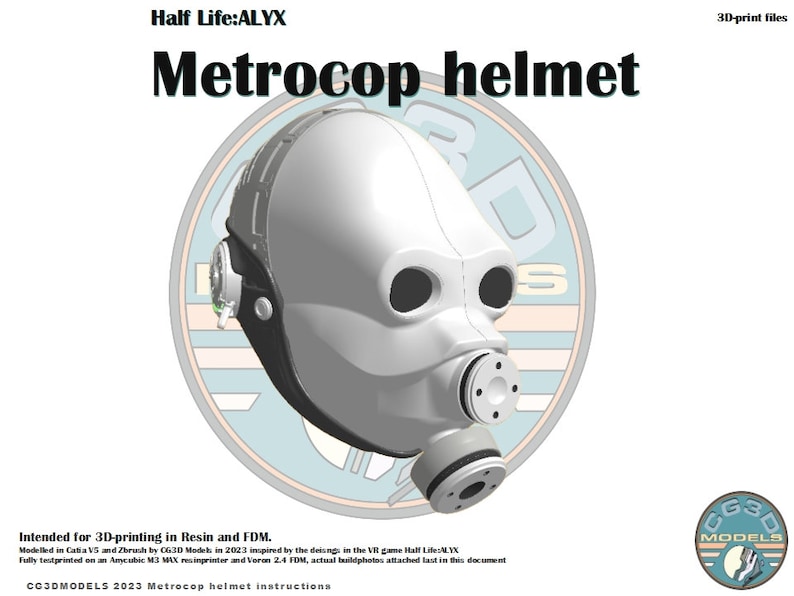 Half life:Alyx Metrocop 3D-print files. image 1