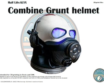 Half-Life Alyx Combine Soldier Helmet 3D Print Files