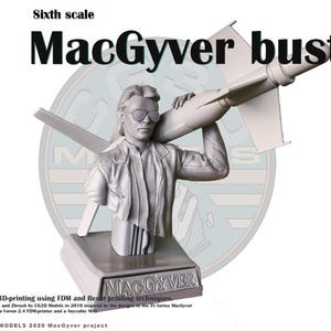 Sixth scale Macgyver bust - Set of 9 stl-files for 3d printing