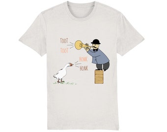 T-shirt Goose Honk Toot en coton bio, cadeau amusant pour les amateurs d'oies