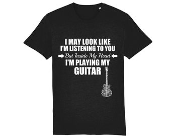 T-shirt med gitarr i ekologisk bomull från Inside My Head