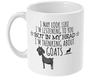 Thinking About Goats Coffee Mug, Goat Lover Gift