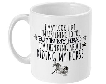 Funny Horse Riding Mug, Glossy Ceramic, Horse Lover Gift