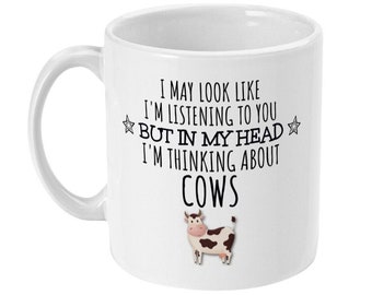 Funny Cow Coffee Mug Gift for Cows Lover Farm Animal Tea Mug Humor Farmer Quote