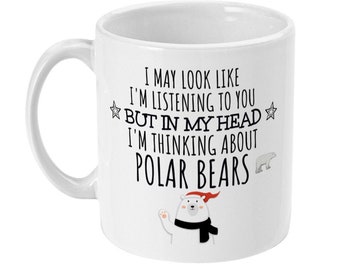 Taza para amantes de los osos polares, regalo divertido, cerámica brillante