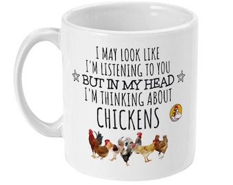 Taza De Pollo, Regalo De Pollo, Regalo De Amante Del Pollo, Pensando En Pollos, Regalos De Dueño De Granja De Criadores, Señora De Pollo Loco, Amantes Del Pollo