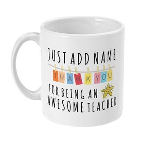 Personalized Teacher Mug, Thank You Gift