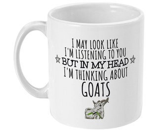 Thinking About Goats Glossy Mug, Goat Lover Gift