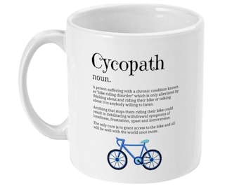Cycopath Cycling Mug, Funny Bike Lover Gift