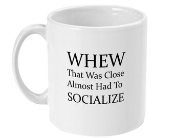 Antisocial Ceramic Coffee Mug - Introvert Humor Gift