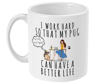 Mug en céramique pour maman carlin, cadeau drôle pour amateur de carlin