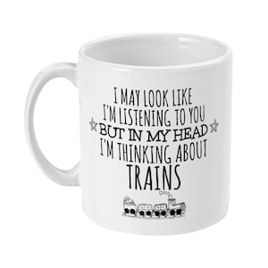 Train Mug, Train Gift, Funny Train Mug, Gifts for Trainspotter, Trainspotting Gifts, Railway Gifts for Men, Him, Railroad Trains Mug